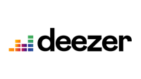 the deezer logo on a black background