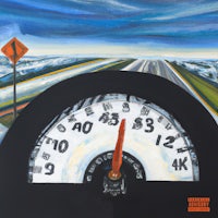 a painting of a speedometer on a road